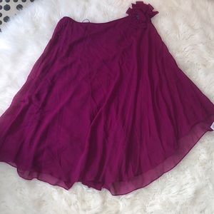 Magenta Off the Shoulder Dress